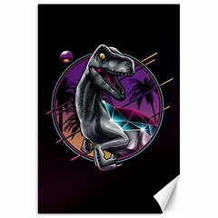 Style Dinosaur  80s Synth Retrowave Canvas 20  X 30  by Cendanart