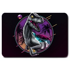 Style Dinosaur  80s Synth Retrowave Large Doormat by Cendanart