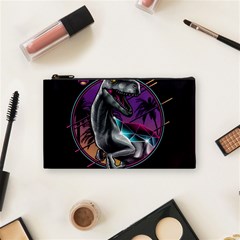 Style Dinosaur  80s Synth Retrowave Cosmetic Bag (small) by Cendanart