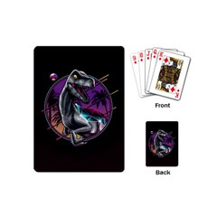 Style Dinosaur  80s Synth Retrowave Playing Cards Single Design (mini) by Cendanart