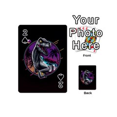 Style Dinosaur  80s Synth Retrowave Playing Cards 54 Designs (mini) by Cendanart