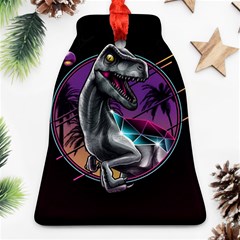 Style Dinosaur  80s Synth Retrowave Ornament (bell) by Cendanart