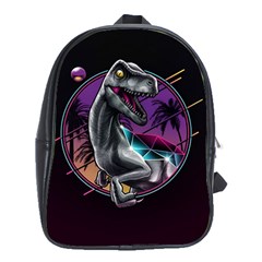 Style Dinosaur  80s Synth Retrowave School Bag (xl) by Cendanart