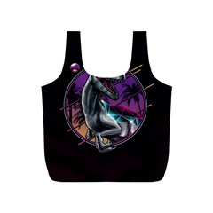 Style Dinosaur  80s Synth Retrowave Full Print Recycle Bag (s) by Cendanart