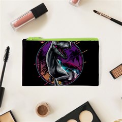 Style Dinosaur  80s Synth Retrowave Cosmetic Bag (xs) by Cendanart