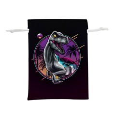 Style Dinosaur  80s Synth Retrowave Lightweight Drawstring Pouch (l) by Cendanart