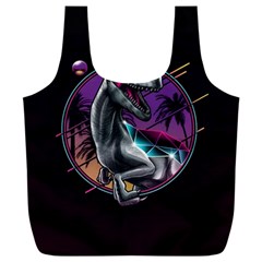 Style Dinosaur  80s Synth Retrowave Full Print Recycle Bag (xxl) by Cendanart