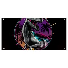 Style Dinosaur  80s Synth Retrowave Banner And Sign 8  X 4  by Cendanart