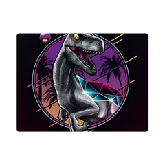 Style Dinosaur  80s Synth Retrowave Premium Plush Fleece Blanket (mini) by Cendanart