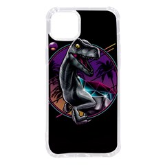 Style Dinosaur  80s Synth Retrowave Iphone 14 Plus Tpu Uv Print Case by Cendanart