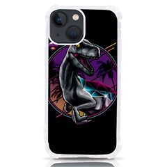 Style Dinosaur  80s Synth Retrowave Iphone 13 Mini Tpu Uv Print Case by Cendanart