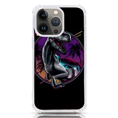 Style Dinosaur  80s Synth Retrowave Iphone 13 Pro Tpu Uv Print Case by Cendanart