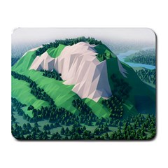 Green And White Polygonal Mountain Small Mousepad