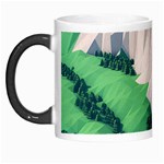 Green And White Polygonal Mountain Morph Mug Left