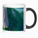 Green And White Polygonal Mountain Morph Mug Right