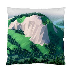 Green And White Polygonal Mountain Standard Cushion Case (two Sides)