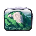 Green And White Polygonal Mountain Mini Toiletries Bag (One Side) Front