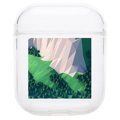 Green And White Polygonal Mountain Soft Tpu Airpods 1/2 Case