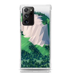 Green And White Polygonal Mountain Samsung Galaxy Note 20 Ultra Tpu Uv Case by Cendanart