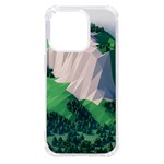 Green And White Polygonal Mountain iPhone 14 Pro TPU UV Print Case Front