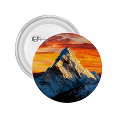 Snow Capped Mountain Himalayas Clouds Landscape Nature 2 25  Buttons by Cendanart