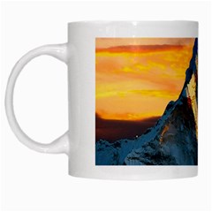 Snow Capped Mountain Himalayas Clouds Landscape Nature White Mug by Cendanart