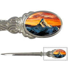 Snow Capped Mountain Himalayas Clouds Landscape Nature Letter Opener by Cendanart