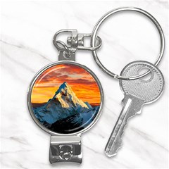 Snow Capped Mountain Himalayas Clouds Landscape Nature Nail Clippers Key Chain by Cendanart