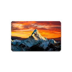 Snow Capped Mountain Himalayas Clouds Landscape Nature Magnet (name Card) by Cendanart