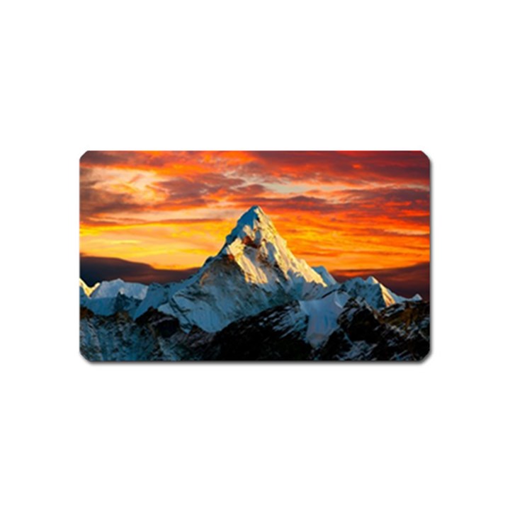 Snow Capped Mountain Himalayas Clouds Landscape Nature Magnet (Name Card)