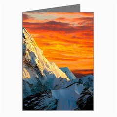 Snow Capped Mountain Himalayas Clouds Landscape Nature Greeting Cards (pkg Of 8) by Cendanart