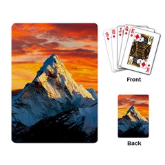 Snow Capped Mountain Himalayas Clouds Landscape Nature Playing Cards Single Design (rectangle) by Cendanart