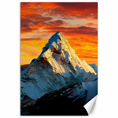 Snow Capped Mountain Himalayas Clouds Landscape Nature Canvas 12  X 18  by Cendanart