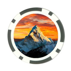 Snow Capped Mountain Himalayas Clouds Landscape Nature Poker Chip Card Guard by Cendanart