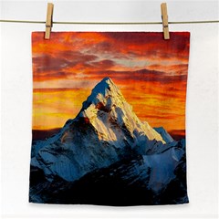 Snow Capped Mountain Himalayas Clouds Landscape Nature Face Towel by Cendanart