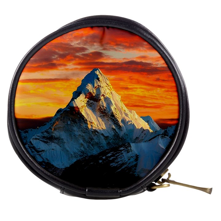 Snow Capped Mountain Himalayas Clouds Landscape Nature Mini Makeup Bag