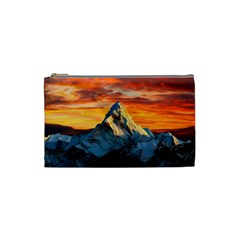 Snow Capped Mountain Himalayas Clouds Landscape Nature Cosmetic Bag (small) by Cendanart