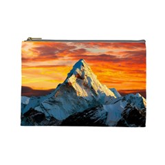 Snow Capped Mountain Himalayas Clouds Landscape Nature Cosmetic Bag (large) by Cendanart