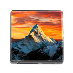 Snow Capped Mountain Himalayas Clouds Landscape Nature Memory Card Reader (square 5 Slot) by Cendanart