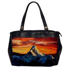 Snow Capped Mountain Himalayas Clouds Landscape Nature Oversize Office Handbag by Cendanart