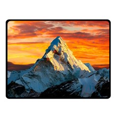 Snow Capped Mountain Himalayas Clouds Landscape Nature Fleece Blanket (small) by Cendanart