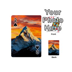 Snow Capped Mountain Himalayas Clouds Landscape Nature Playing Cards 54 Designs (mini) by Cendanart