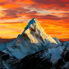 Snow Capped Mountain Himalayas Clouds Landscape Nature Play Mat (rectangle) by Cendanart