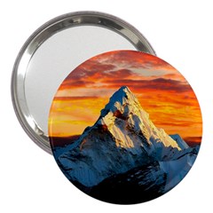 Snow Capped Mountain Himalayas Clouds Landscape Nature 3  Handbag Mirrors by Cendanart