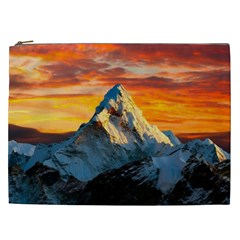 Snow Capped Mountain Himalayas Clouds Landscape Nature Cosmetic Bag (xxl) by Cendanart