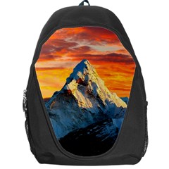 Snow Capped Mountain Himalayas Clouds Landscape Nature Backpack Bag by Cendanart