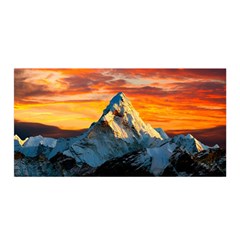 Snow Capped Mountain Himalayas Clouds Landscape Nature Satin Wrap 35  X 70  by Cendanart