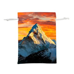 Snow Capped Mountain Himalayas Clouds Landscape Nature Lightweight Drawstring Pouch (l) by Cendanart