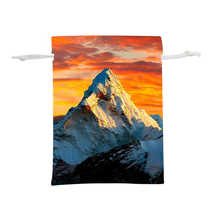 Snow Capped Mountain Himalayas Clouds Landscape Nature Lightweight Drawstring Pouch (L)