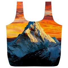 Snow Capped Mountain Himalayas Clouds Landscape Nature Full Print Recycle Bag (xxxl) by Cendanart